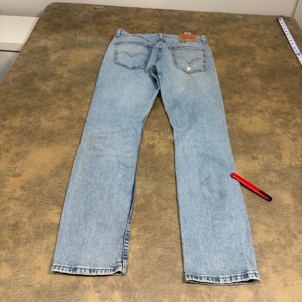 Levi's 511 Slim Fit Jeans Mens 33x32 Light Wash Distressed Denim 7693